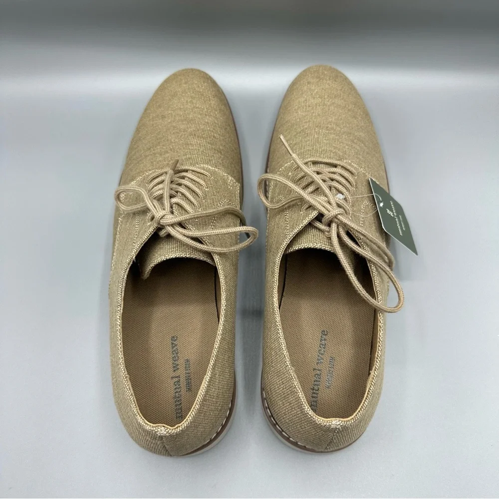 Mutual Weave Memory Foam Dress Sand Canvas Shoes Men’s Size 12 M